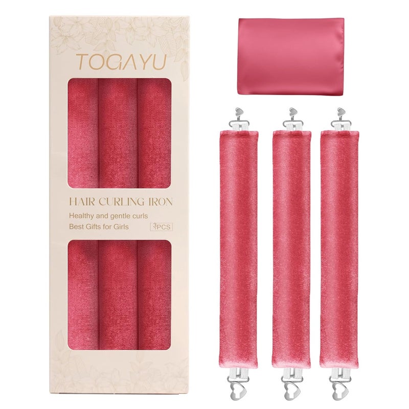 Togayu Heatless Curls Overnight Set - Jumbo Overnight Hair Curlers to Sleep In, Soft Velvet Hair Rollers for Women, No Damage Curls Styling Tools 3pcs - Image 1